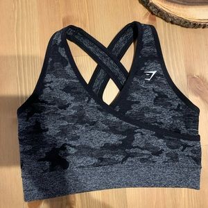 Gymshark Camo Seamless Black Sports Bra